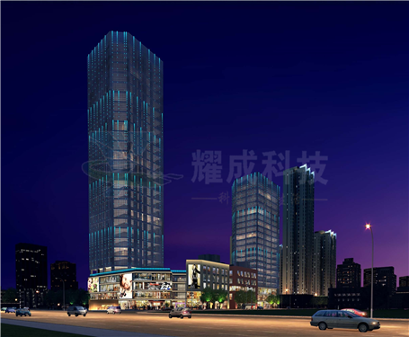 武汉天街商业综合体泛光照明亮化项目实景图